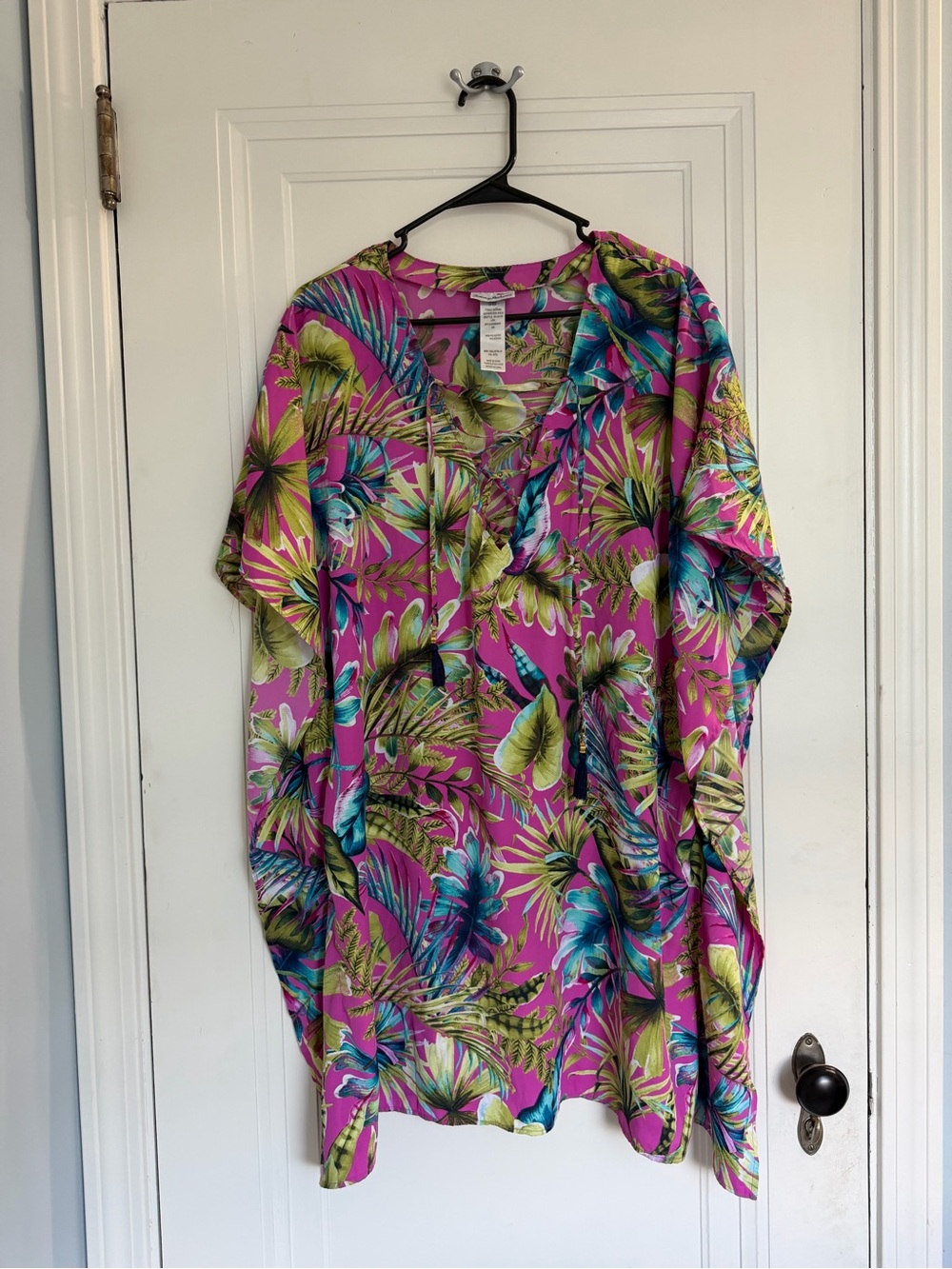 Tommy Bahama Pink Tropical Leaf Kaftan